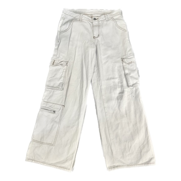 white baggy cargo pants - Picture 1 of 3